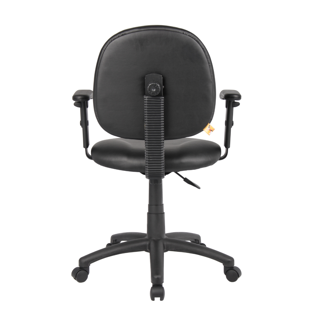 Boss Diamond Task Chair In Black Antimicrobial Vinyl W/ Adjustable Arms