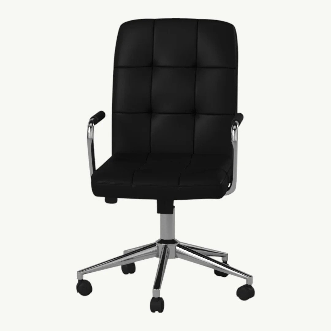 Boss Modern Office Chair w/Chrome Arms – Black