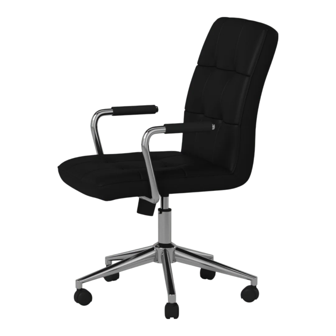Boss Modern Office Chair w/Chrome Arms – Black